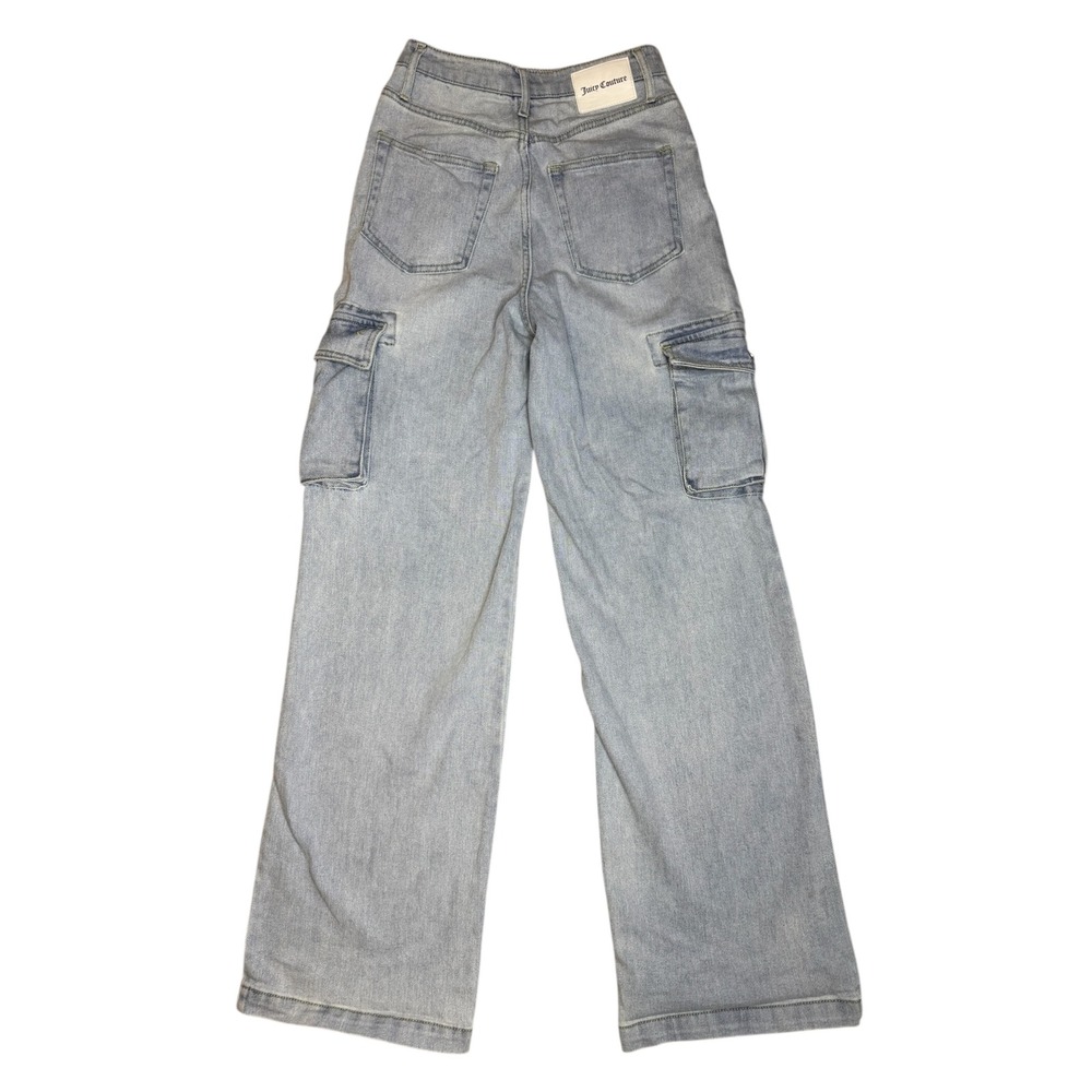 Y2K Juicy Couture Cargo Jeans Wide Leg Baggy Denim Women's Size 27 Streetwear
